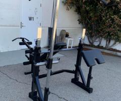 Phoenix Olympic Weight Bench With Lat Tower & Preacher Curl
